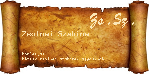 Zsolnai Szabina névjegykártya